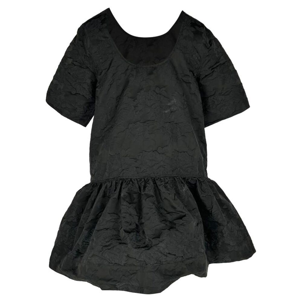 Ganni Botanical Jacquard Open-Back Mini Dress in Black Polyester - Picture 3 of 8